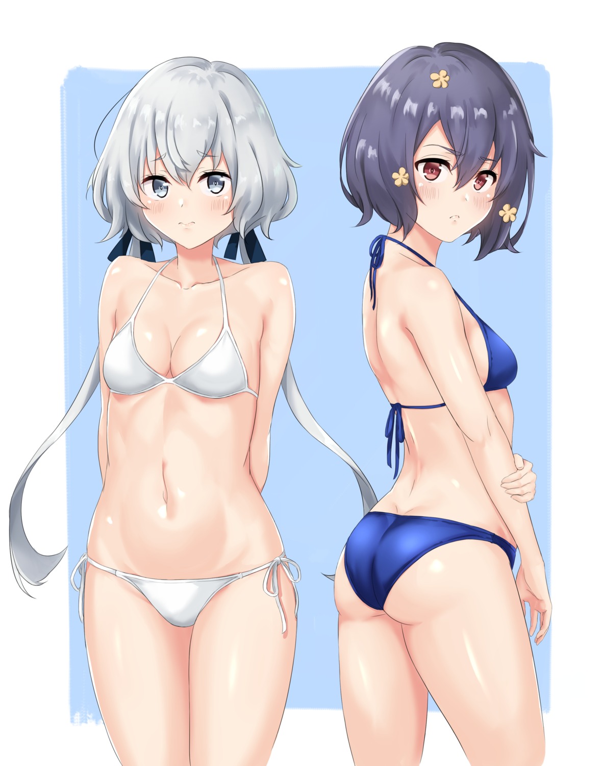 ass, bikini, cleavage, konno_junko, meri-san, mizuno_ai, swimsuits, zombieland_saga