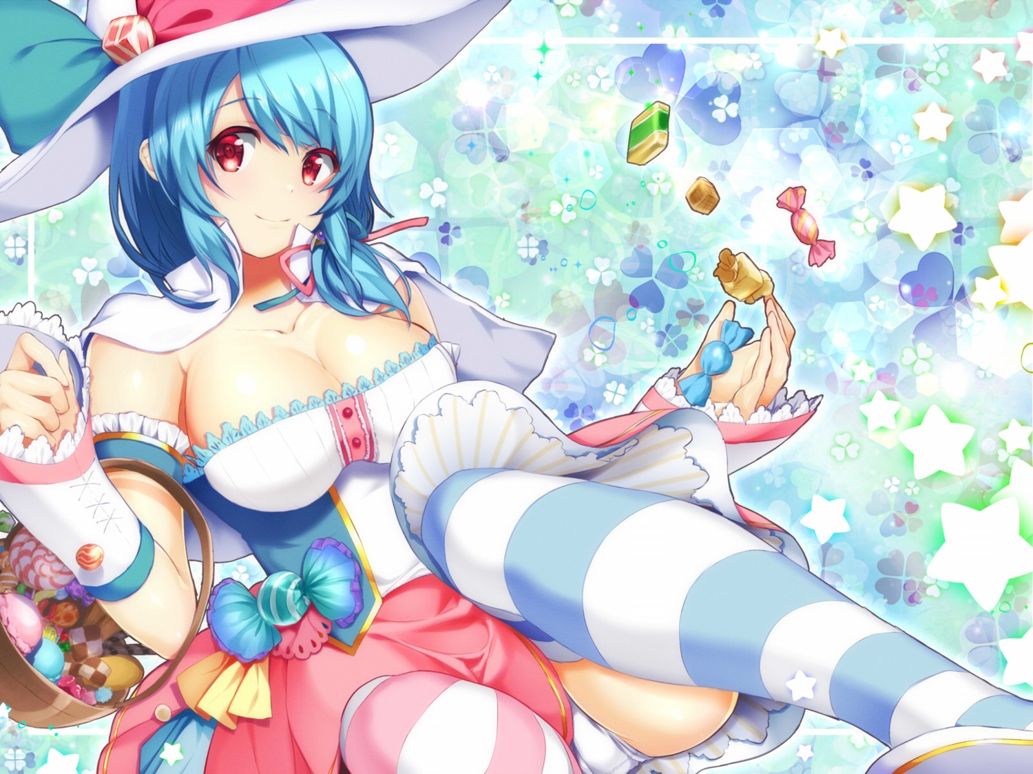cleavage, dress, pantsu, sea_scorpion, thighhighs