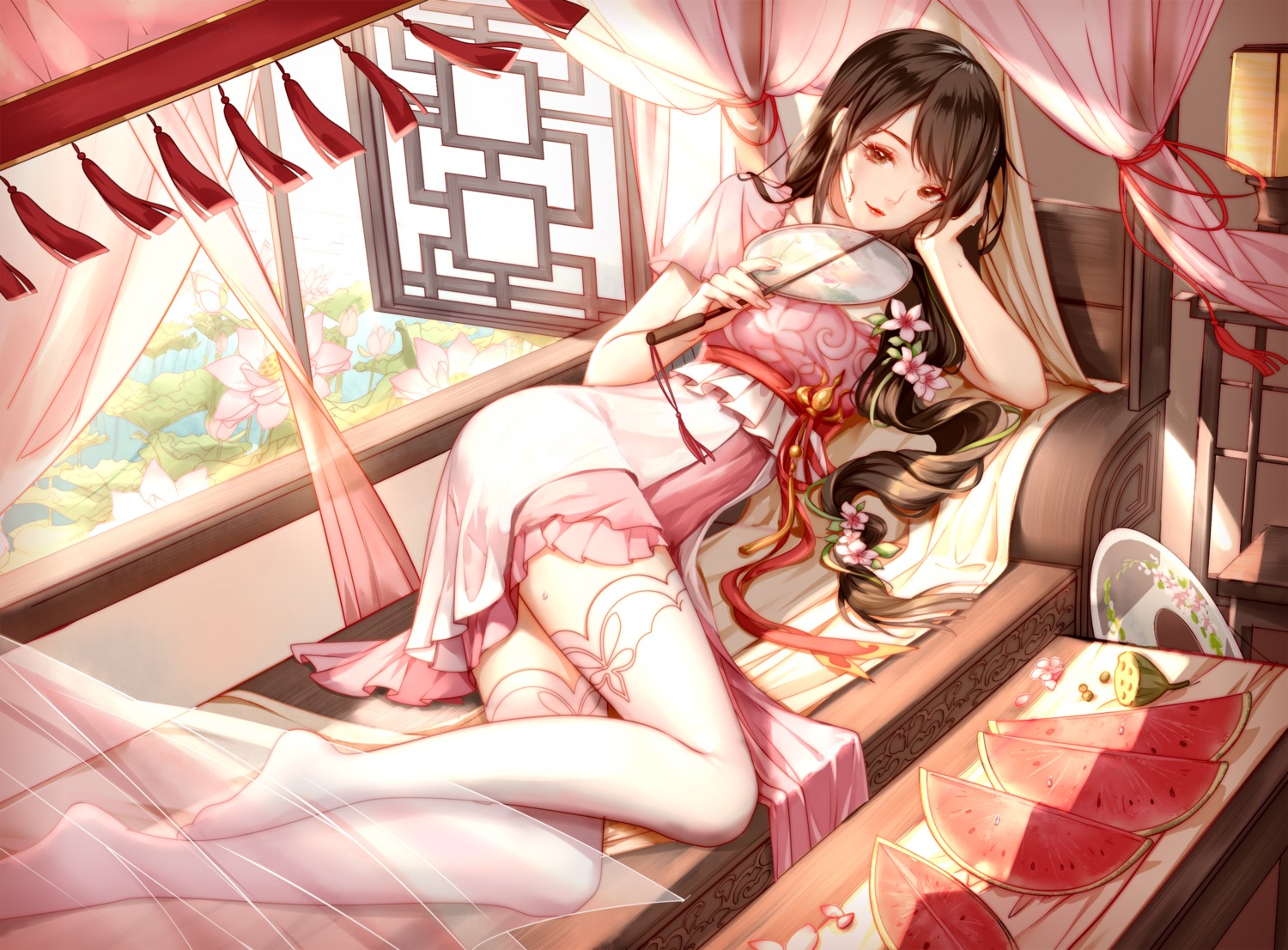 asian_clothes, clouble, thighhighs, tianxia