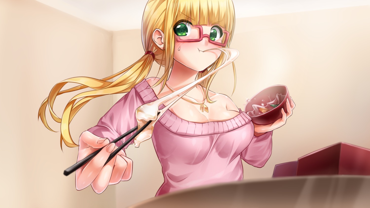 cleavage, megane, sea_scorpion, sweater