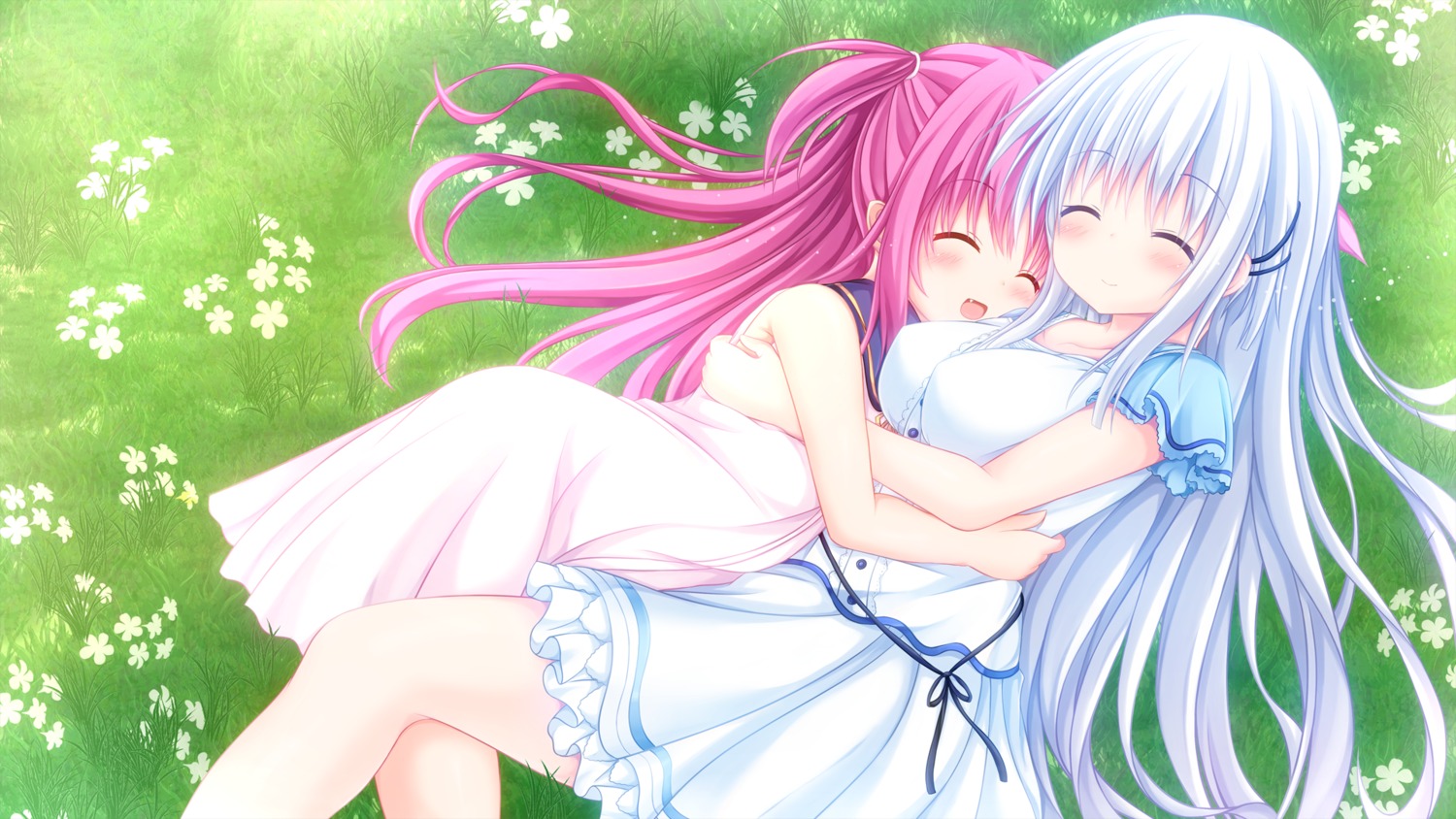 dress, katou_umi, kouduki_miyabi, naruse_shiroha, summer_pockets, wallpaper