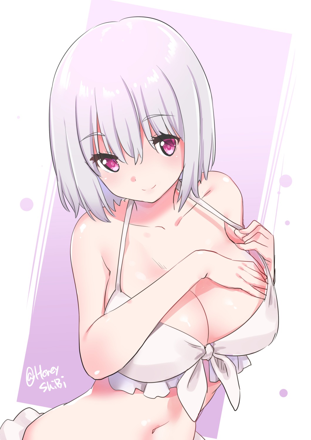 bikini, breast_hold, cleavage, gridman_universe, shibi, shinjou_akane, ssss.gridman, swimsuits