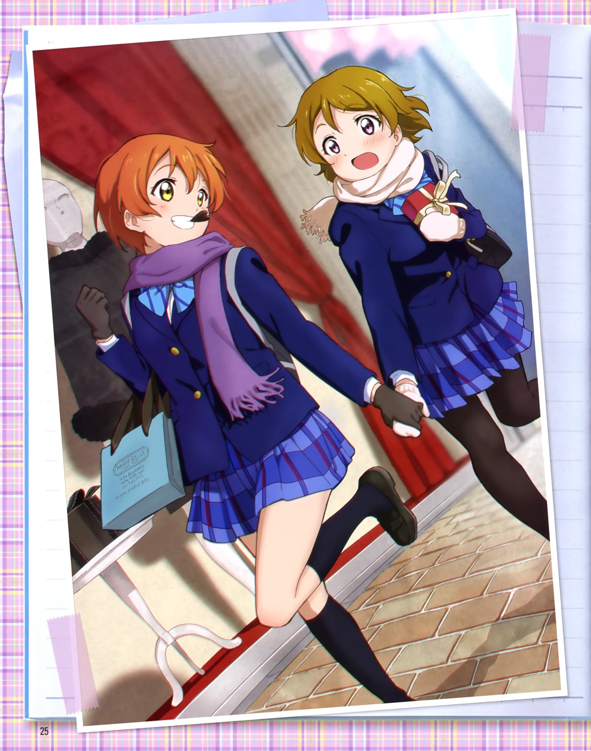 hoshizora_rin, koizumi_hanayo, love_live!, love_live!_(series), pantyhose, seifuku, shibasaki_shouji, yuri