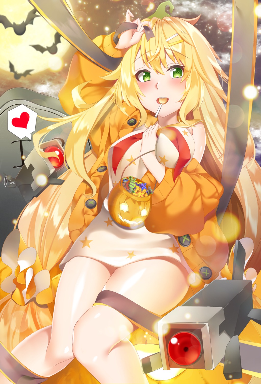breast_hold, dress, girls_frontline, halloween, maze_yuri, s.a.t.8_(girls_frontline), sweater