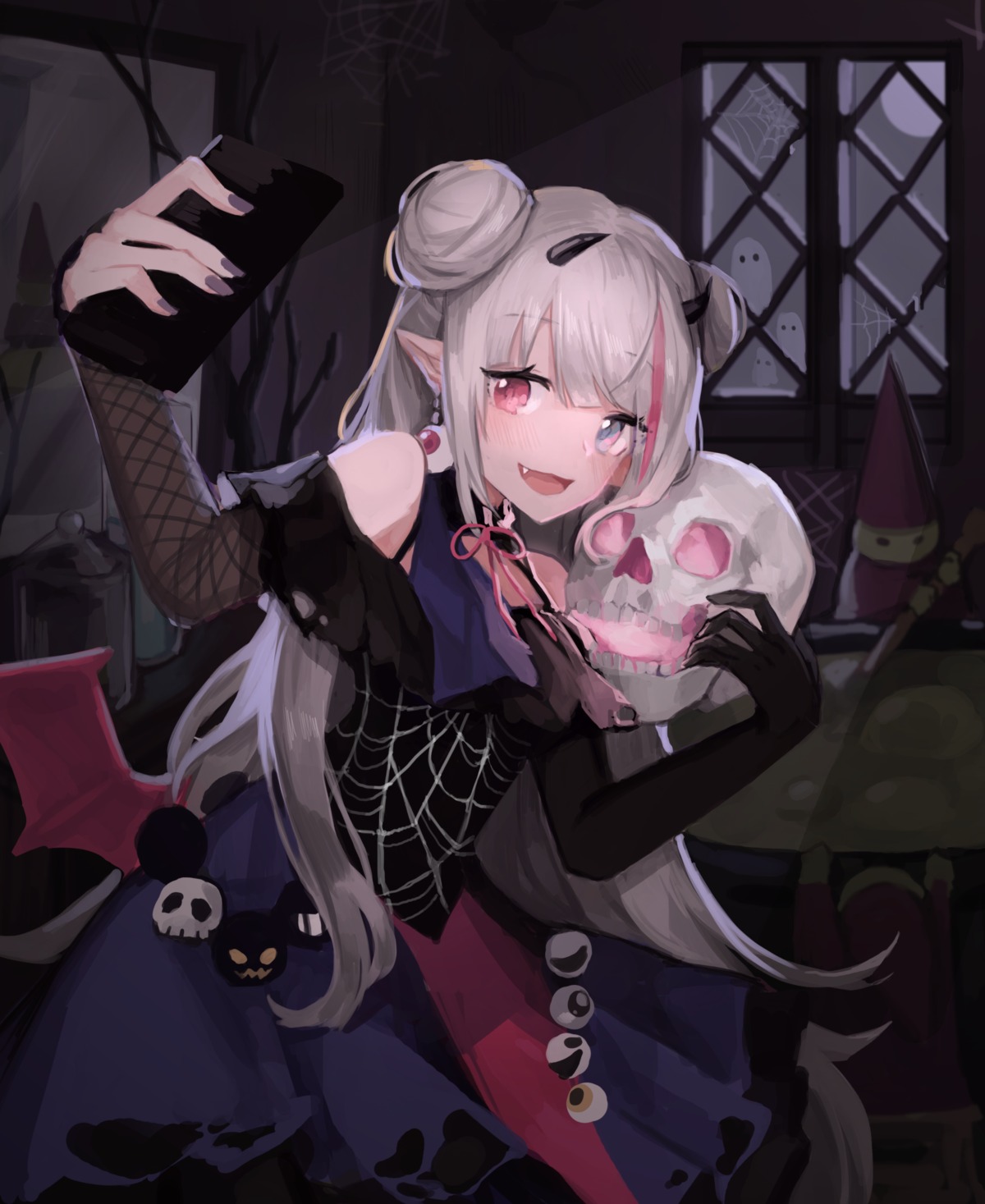 girls_frontline, halloween, heterochromia, horns, mdr_(girls_frontline), pointy_ears, seorang