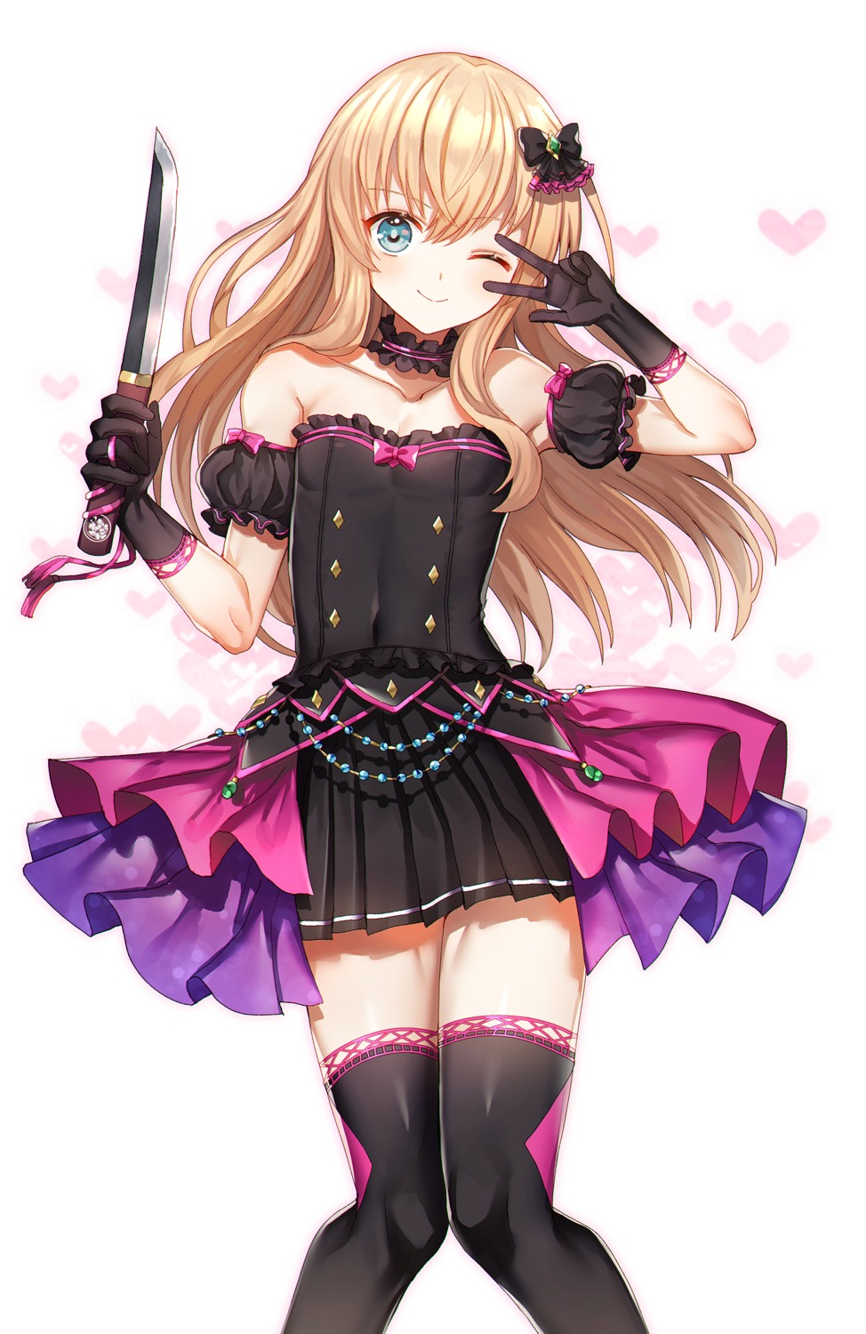 abandon_ranka, midare_toushirou, thighhighs, touken_ranbu, trap, weapon