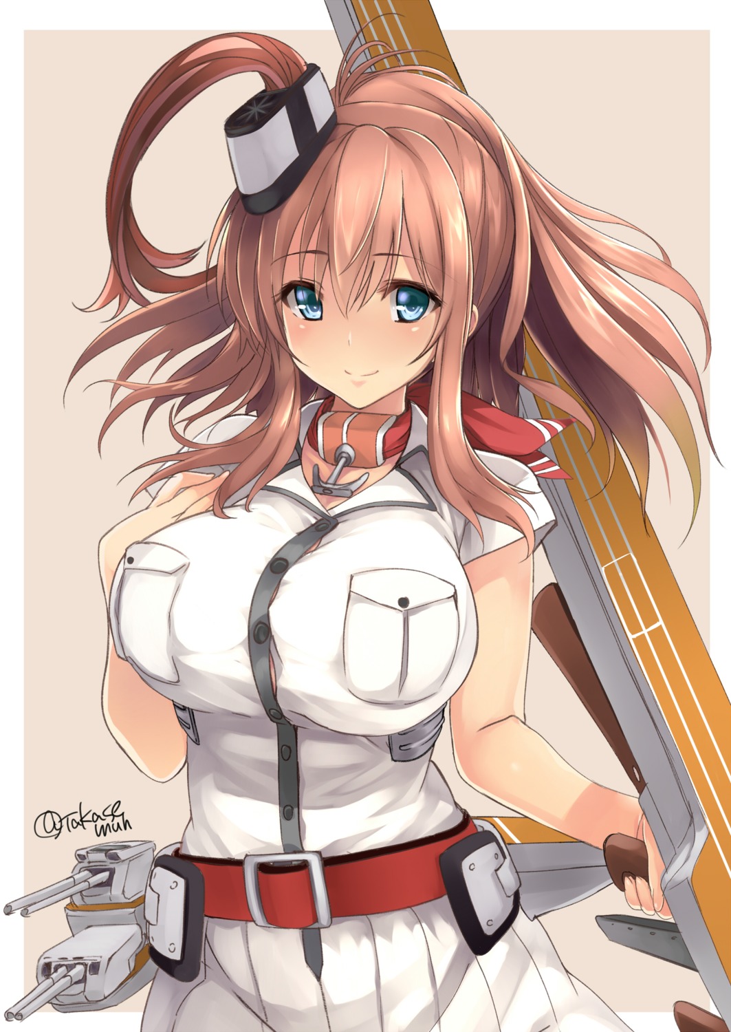 kantai_collection, saratoga_(kancolle), takase_muu, uniform, weapon