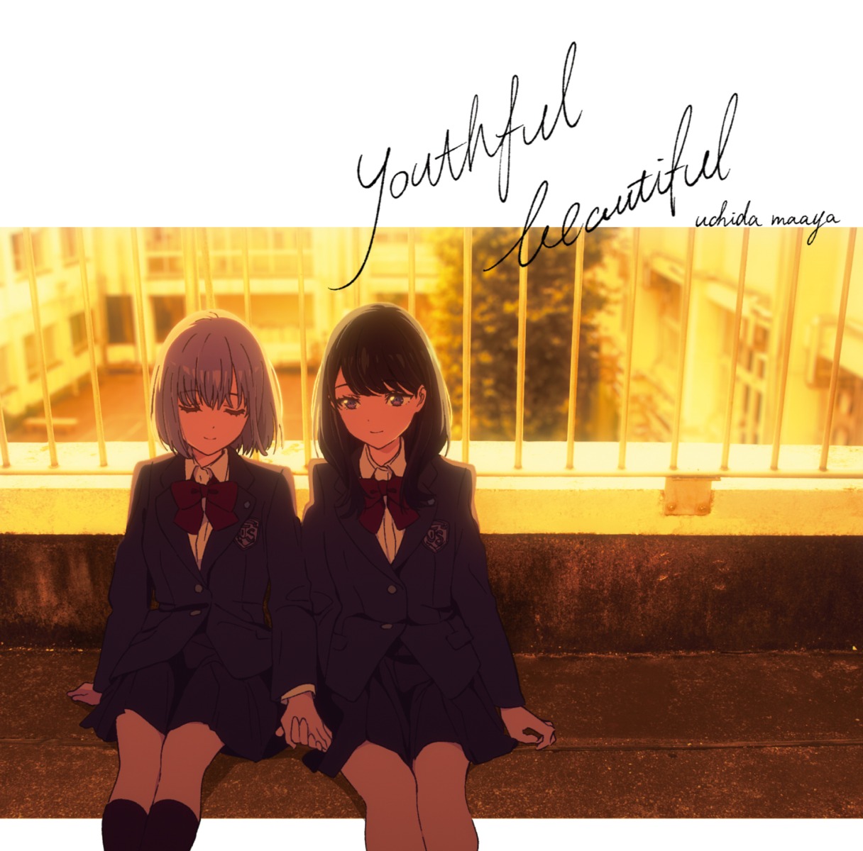 disc_cover, gridman_universe, nakamura_mayumi_(yodomura), seifuku, shinjou_akane, ssss.gridman, takarada_rikka
