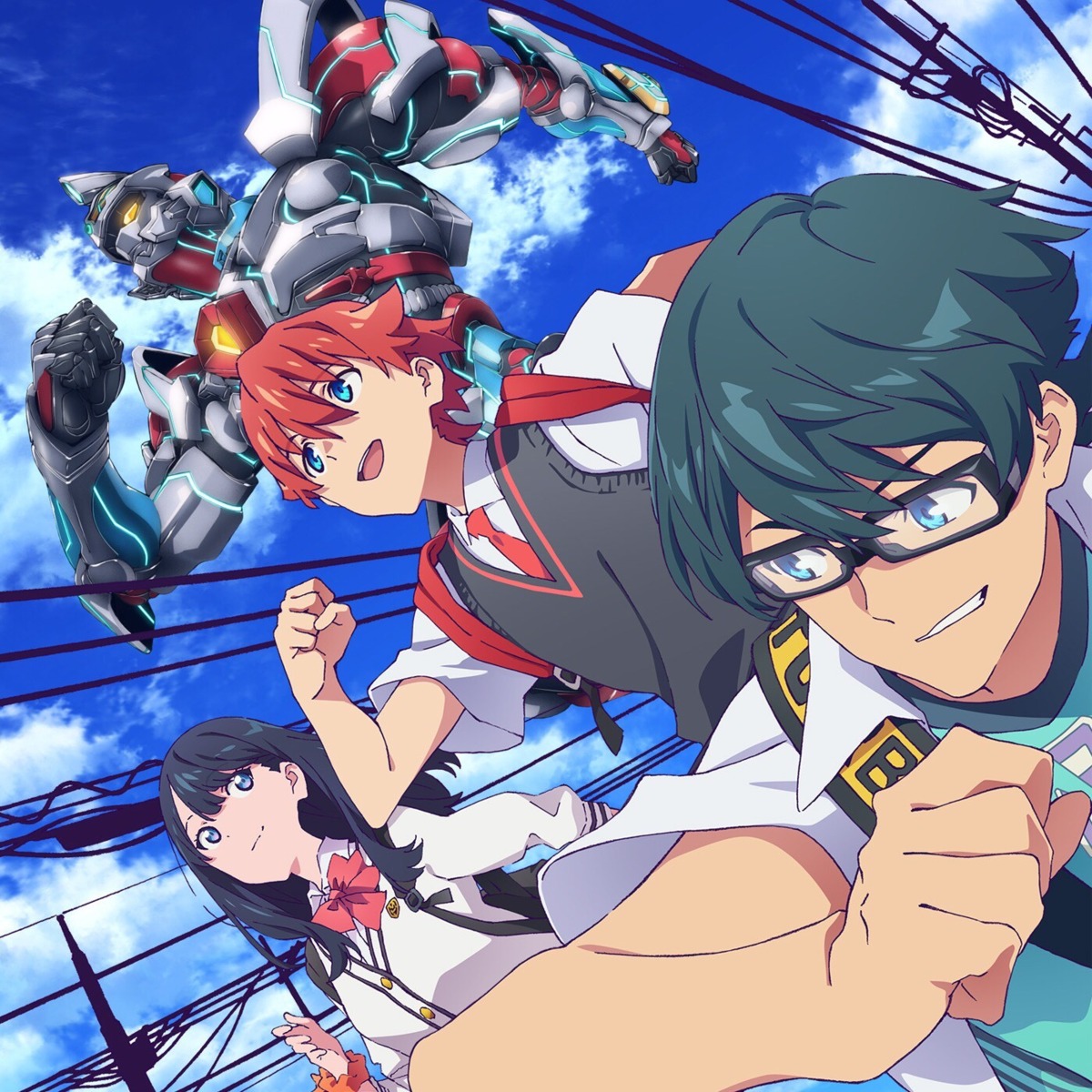 gridman_universe, hibiki_yuuta, mecha, megane, sakamoto_masaru, seifuku, ssss.gridman, sweater