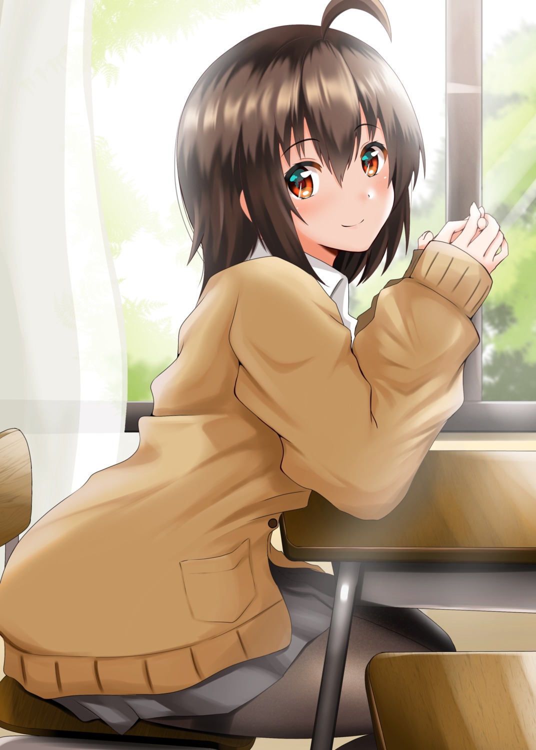 pantyhose, seifuku, sweater, tsumejirou