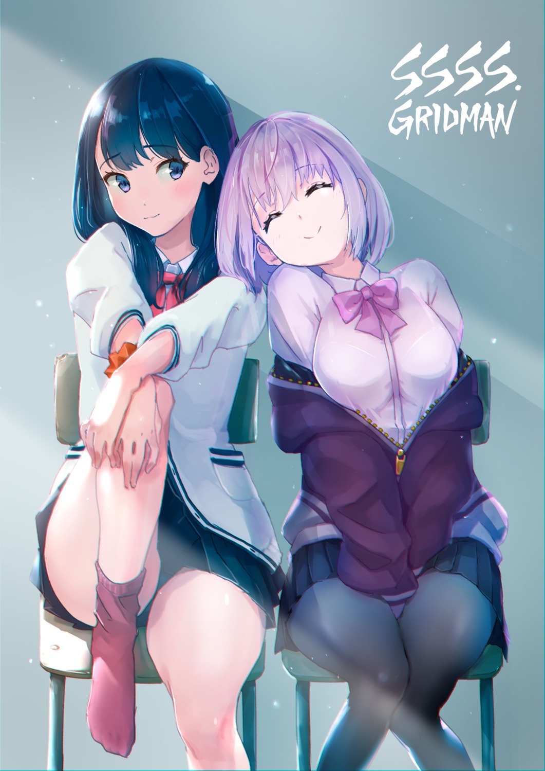 gridman_universe, pantsu, pantyhose, seifuku, shinjou_akane, ssss.gridman, sweater, takarada_rikka, torokko