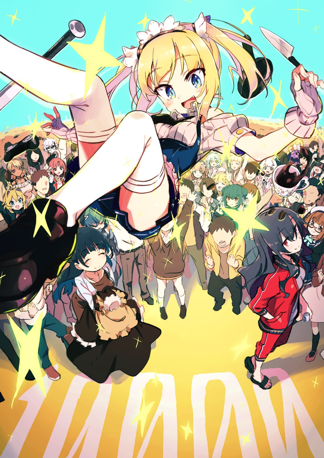 amaryllis_gumi, heels, kotohara_hinari, maid, megane, seifuku, tama_(tama-s), thighhighs