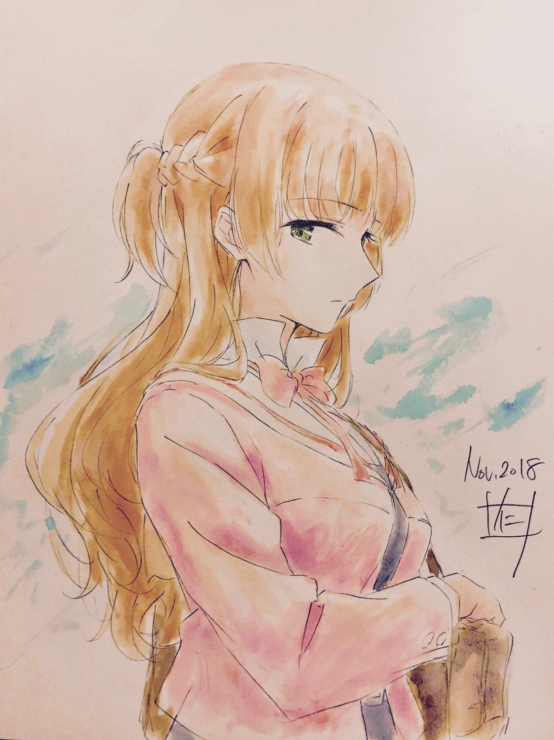nii_manabu, saeki_sayaka, seifuku, sketch, yagate_kimi_ni_naru