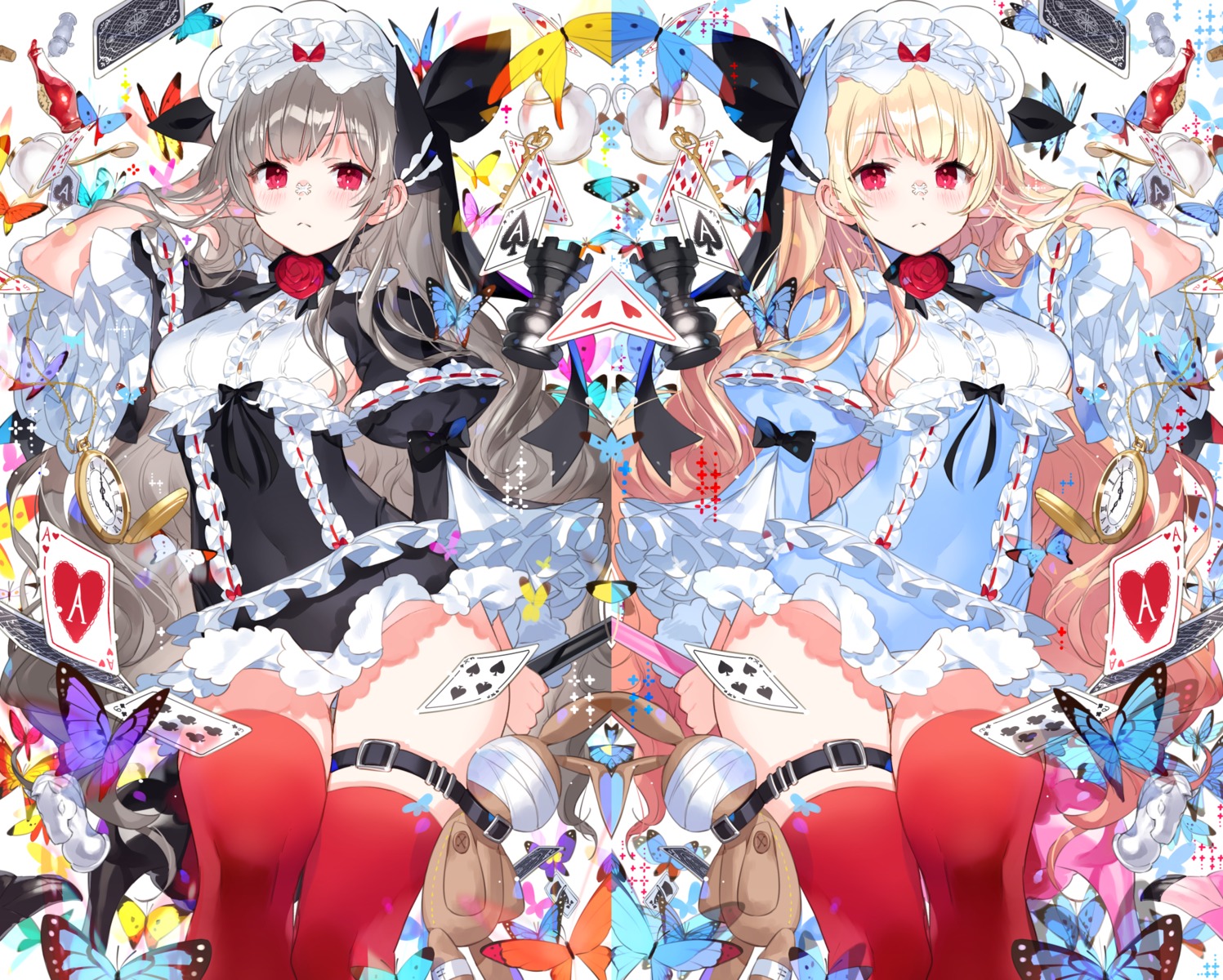 alice, alice_in_wonderland, garter, skirt_lift, thighhighs, tonito