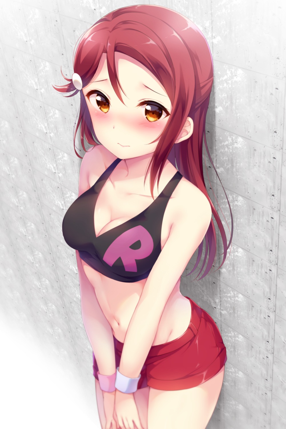 cleavage, hazuki_(sutasuta), love_live!_(series), love_live!_sunshine!!, sakurauchi_riko
