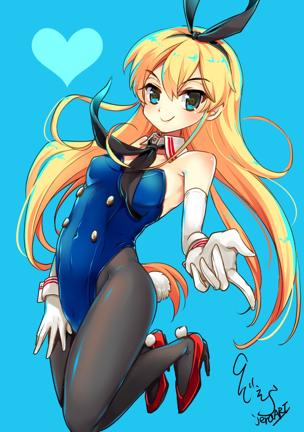 an_jera, animal_ears, bunny_ears, bunny_girl, cleavage, heels, kantai_collection, pantyhose