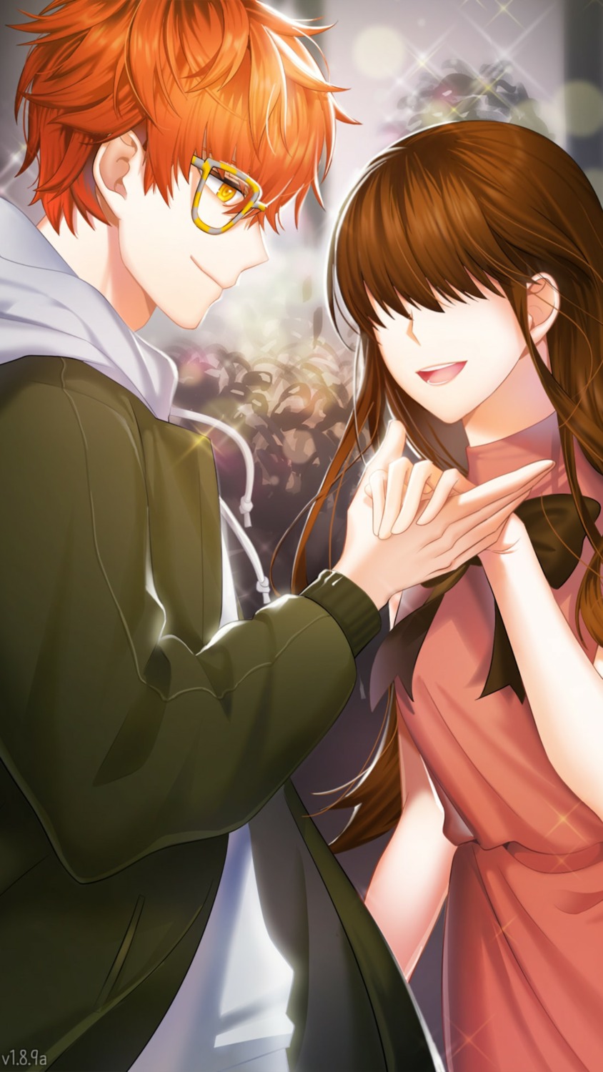 707_(character), dress, game_cg, megane, mystic_messenger, protagonist_(mystic_messenger), tagme