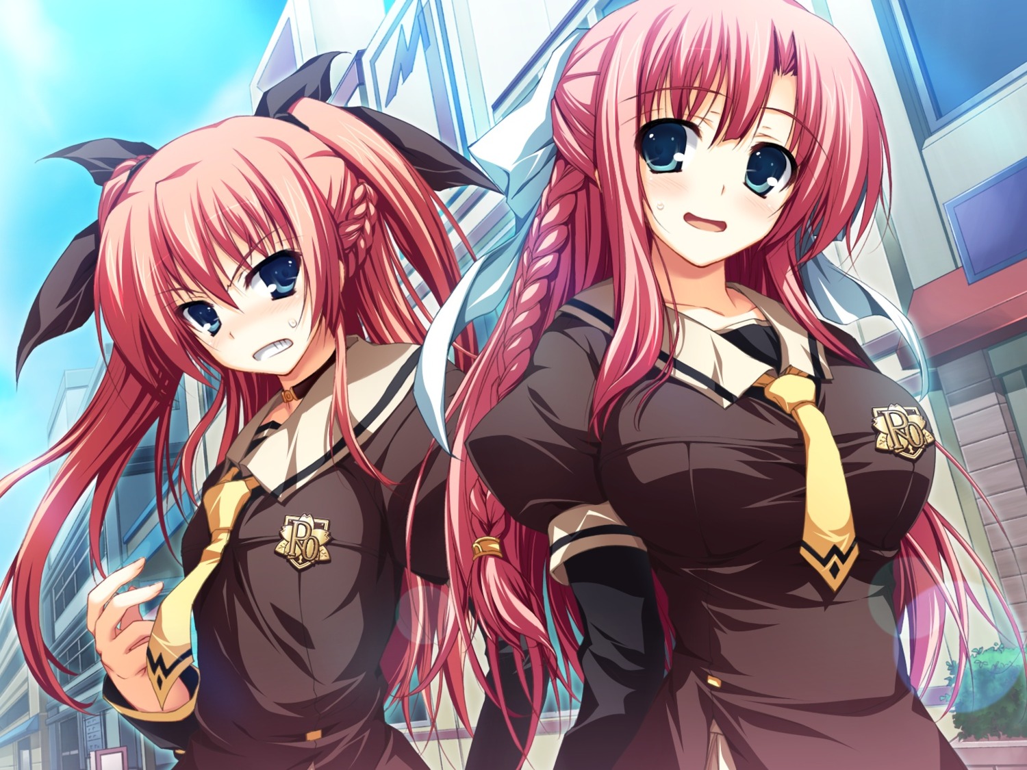 akatsuki_no_goei, game_cg, nikaidou_aya, nikaidou_reika, seifuku, syangrila, tomose_shunsaku