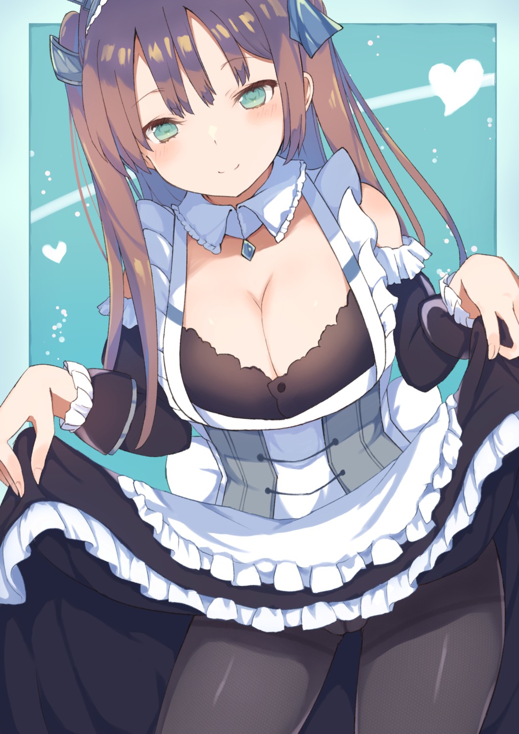 azur_lane, cleavage, kogalashi, maid, newcastle_(azur_lane), pantsu, pantyhose, skirt_lift