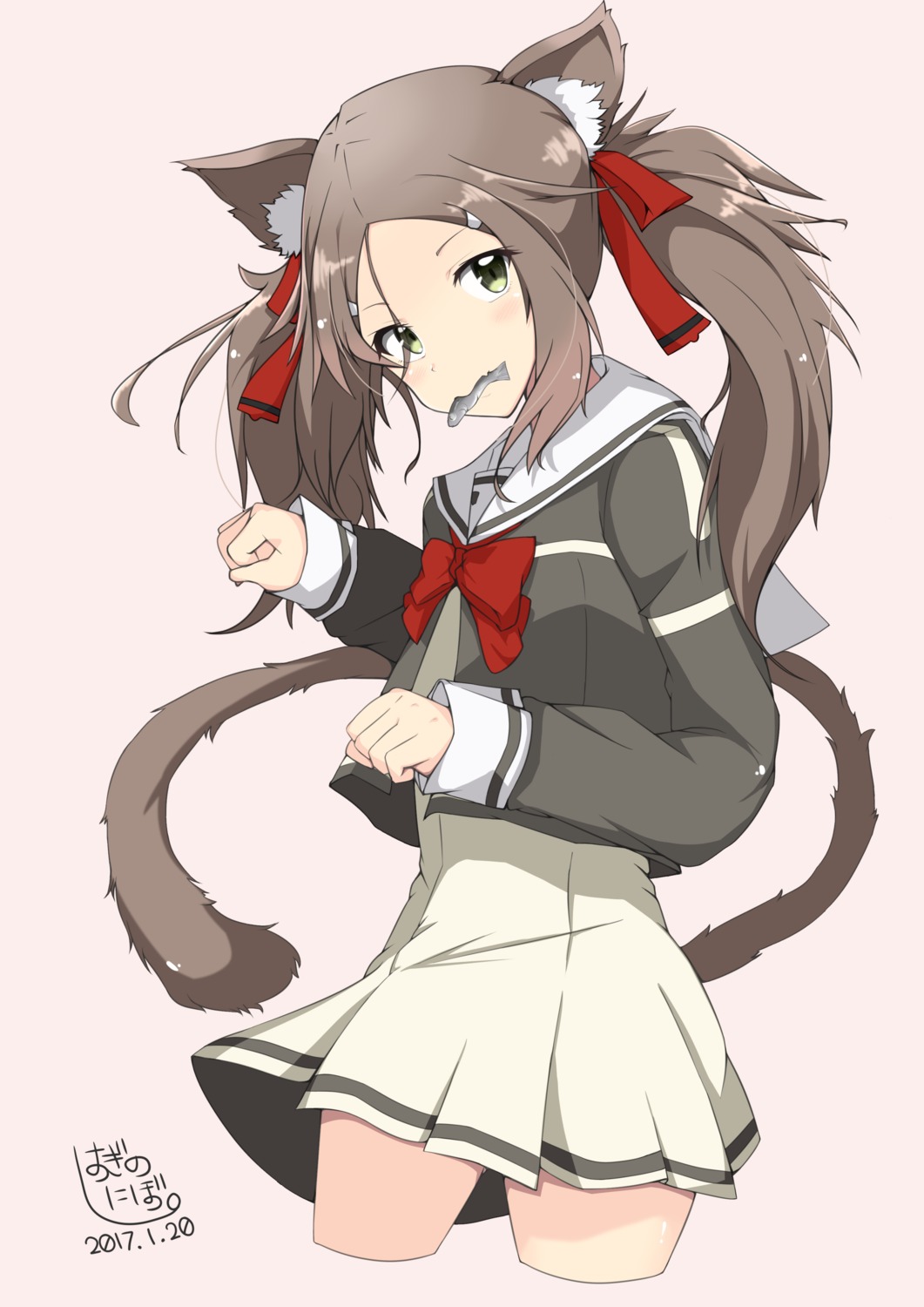 animal_ears, higi_ni_bo, miyoshi_karin, nekomimi, seifuku, tail, yuuki_yuuna_wa_yuusha_de_aru