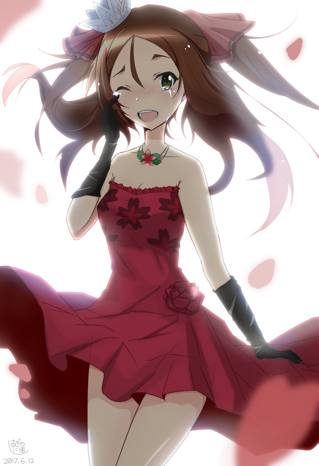 cleavage, dress, higi_ni_bo, miyoshi_karin, skirt_lift, yuuki_yuuna_wa_yuusha_de_aru