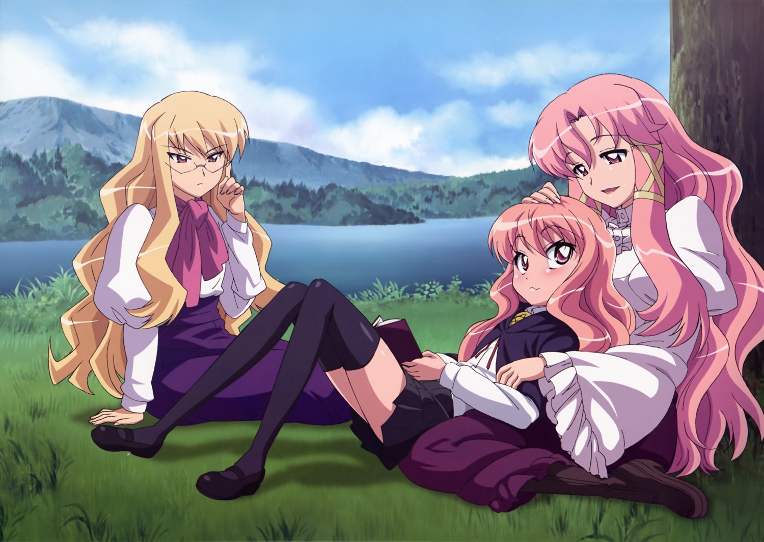 cattleya_(zero_no_tsukaima), elenor, fujii_masahiro, louise_francoise_le_blanc_de_la_valliere, megane, seifuku, zero_no_tsukaima