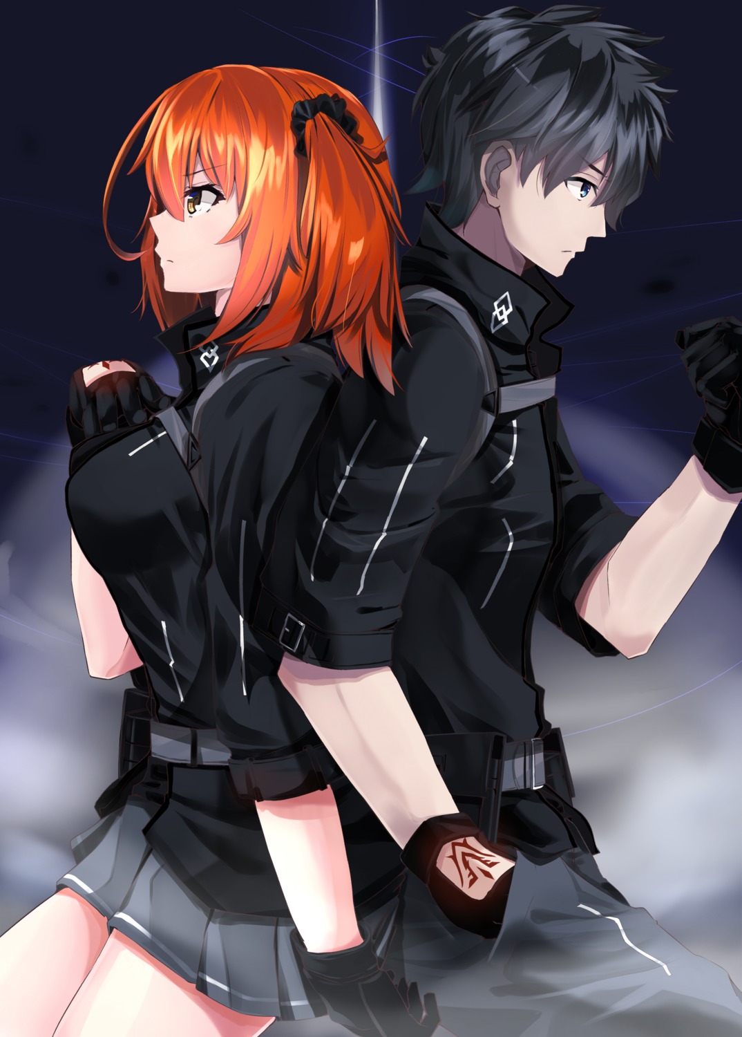 fate/grand_order, fujimaru_ritsuka_(female), fujimaru_ritsuka_(male), ninoude_(ninoude44), tattoo, uniform