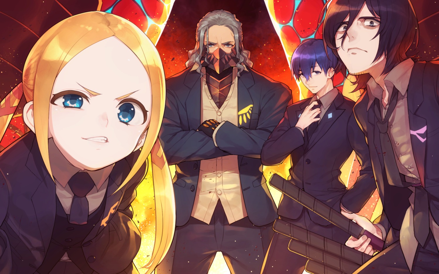 borr, business_suit, gridman_universe, hitoto, male, max_(ssss.gridman), samurai_calibur, ssss.gridman, sword, trap, vit