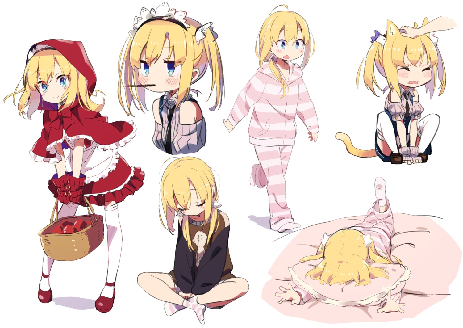 amaryllis_gumi, animal_ears, kotohara_hinari, tail, tama_(tama-s), thighhighs