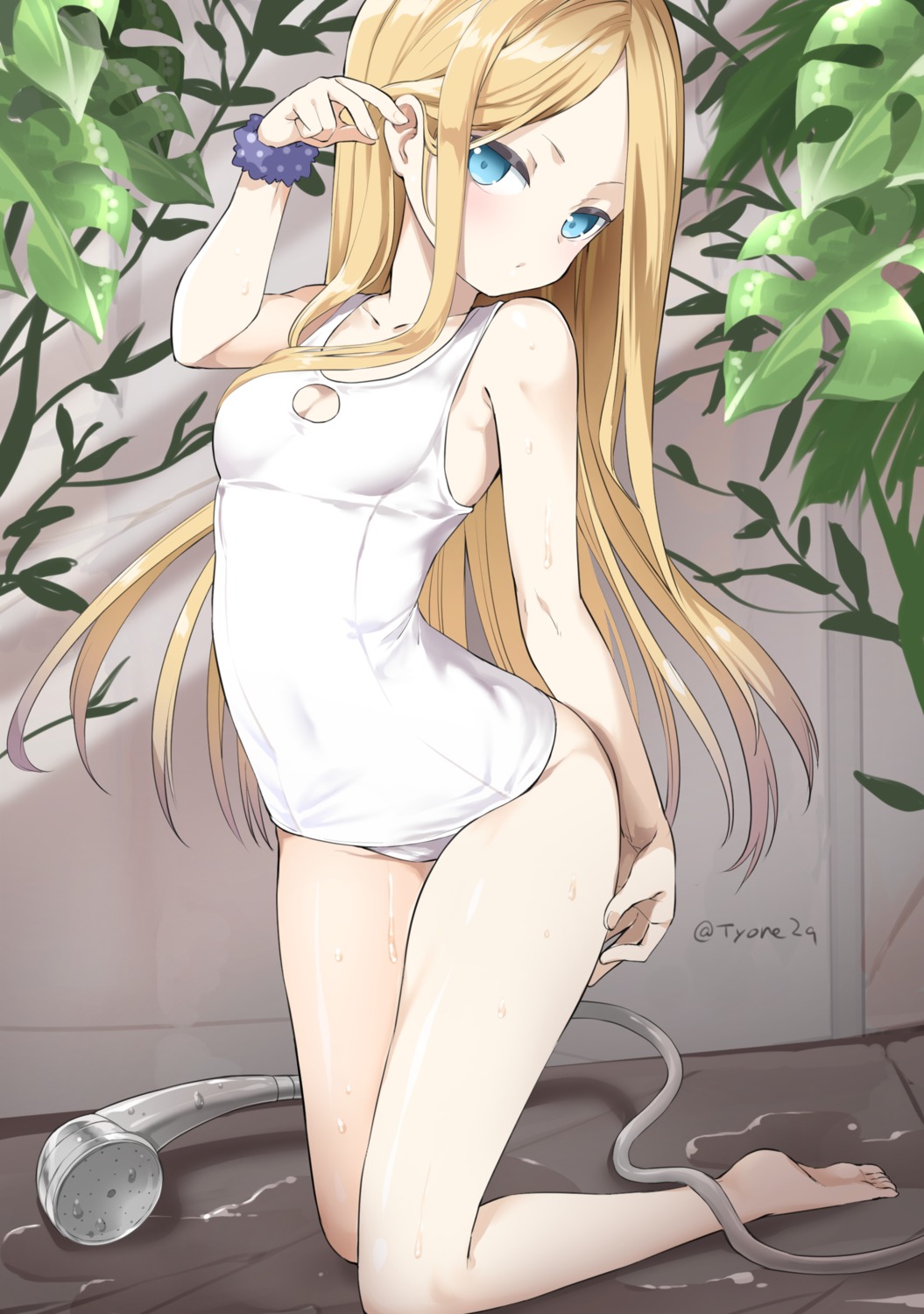 abigail_williams_(fate), cleavage, fate/grand_order, school_swimsuit, swimsuits, tyone, wet