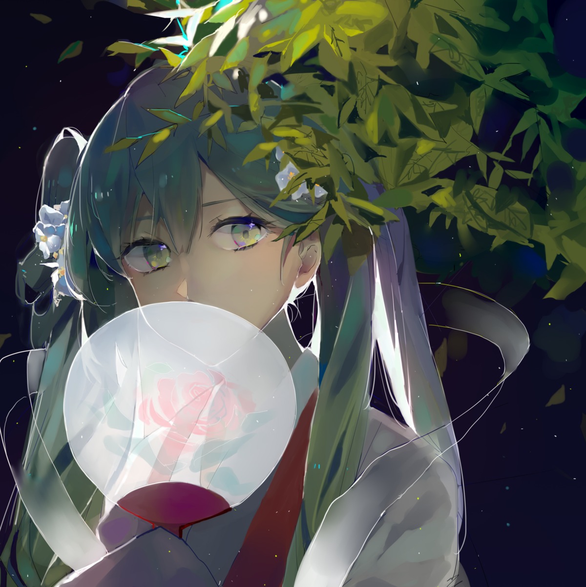asian_clothes, chuushuu_meigetsu_miku, hatsune_miku, tefco, vocaloid