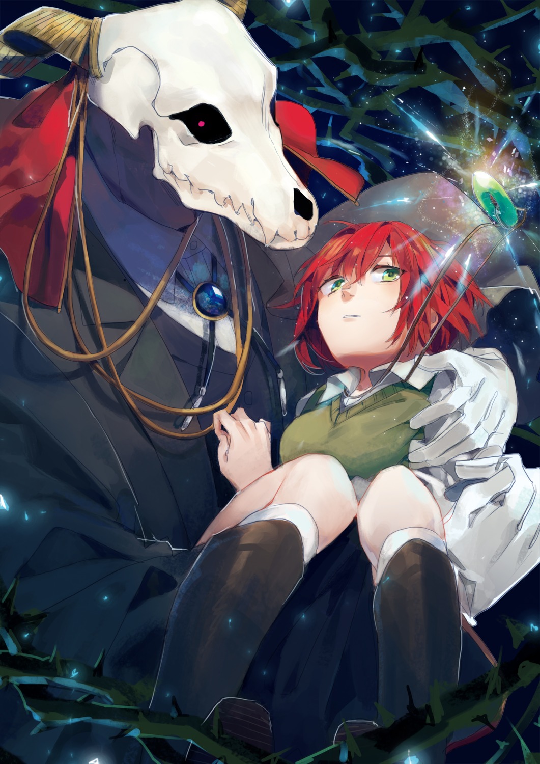 elias_ainsworth, hatori_chise, horns, mahoutsukai_no_yome, monster, seifuku, sweater, tefco
