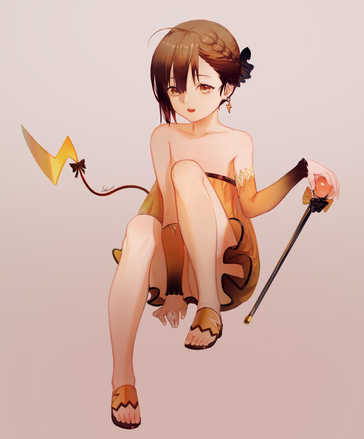 dress, heels, leiq, pokemon, raichu, tail
