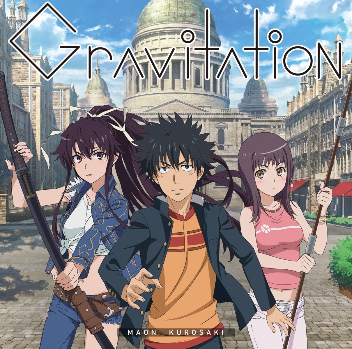 disc_cover, itsuwa, kamijou_touma, kanzaki_kaori, sword, tagme, toaru_majutsu_no_index, weapon