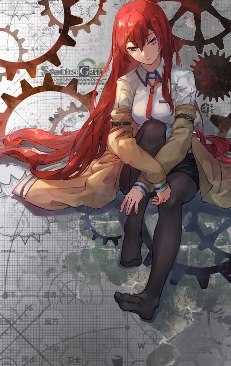 feet, makise_kurisu, pantyhose, steins;gate, tuanzi_miao