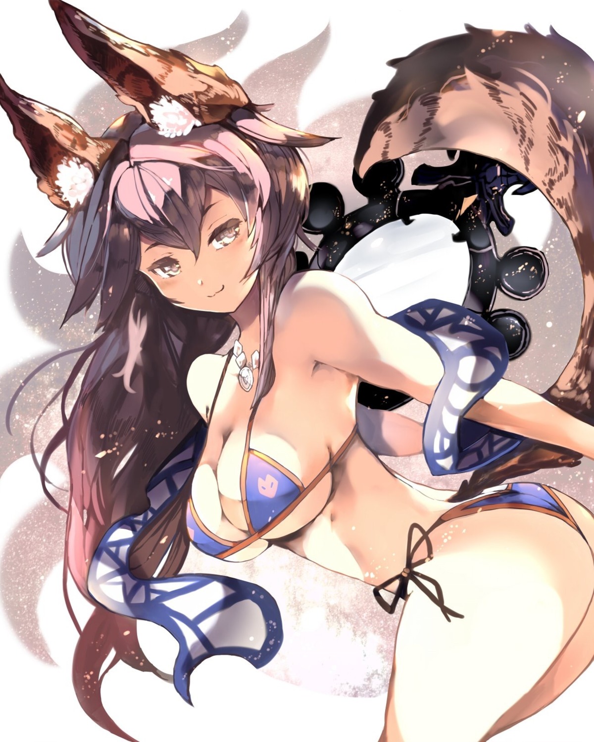 animal_ears, ass, bikini, fate/grand_order, swimsuits, tail, tamamo_no_mae, thong