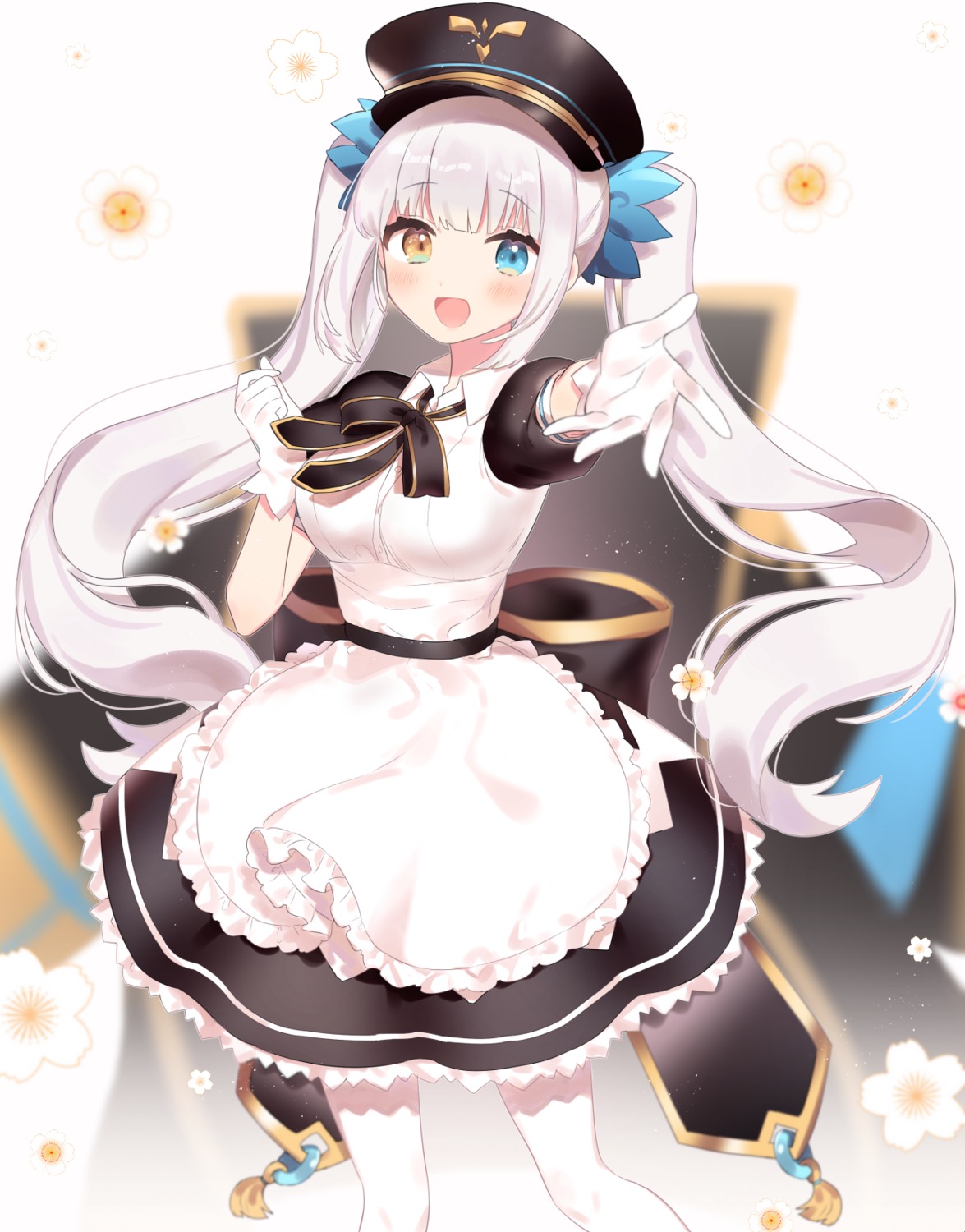 heterochromia, kagura_mea, kagura_mea_channel, maid, manio, pantyhose, uniform