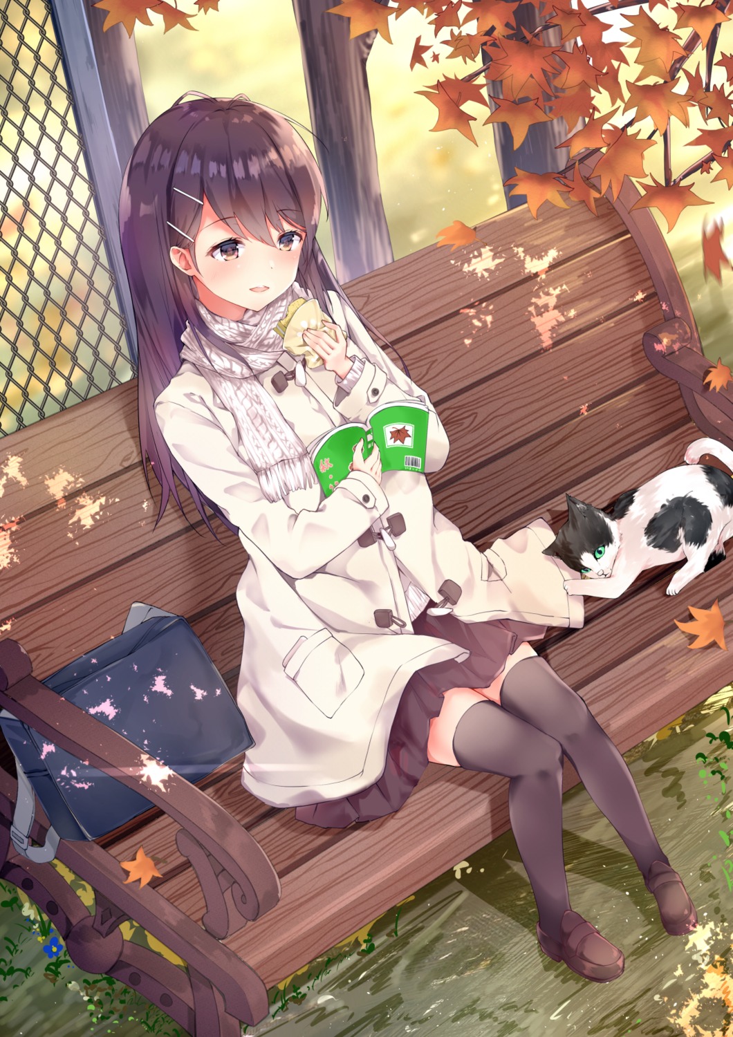 neko, seifuku, shiraki_shiori, thighhighs