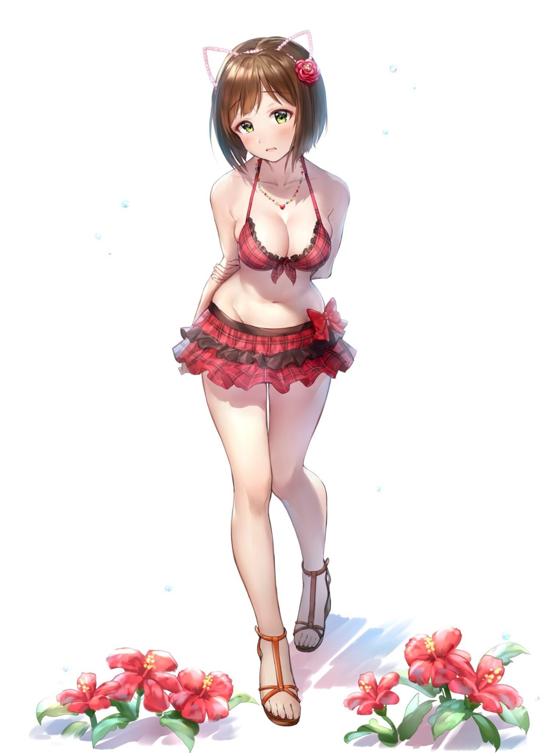 bikini, cleavage, heels, maekawa_miku, swimsuits, takeya_y0615, the_idolm@ster, the_idolm@ster_cinderella_girls