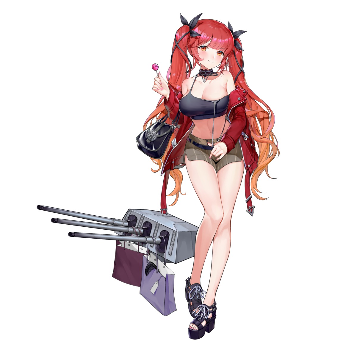 azur_lane, boku_koyuki_mx, cleavage, heels, honolulu_(azur_lane), open_shirt, undressing