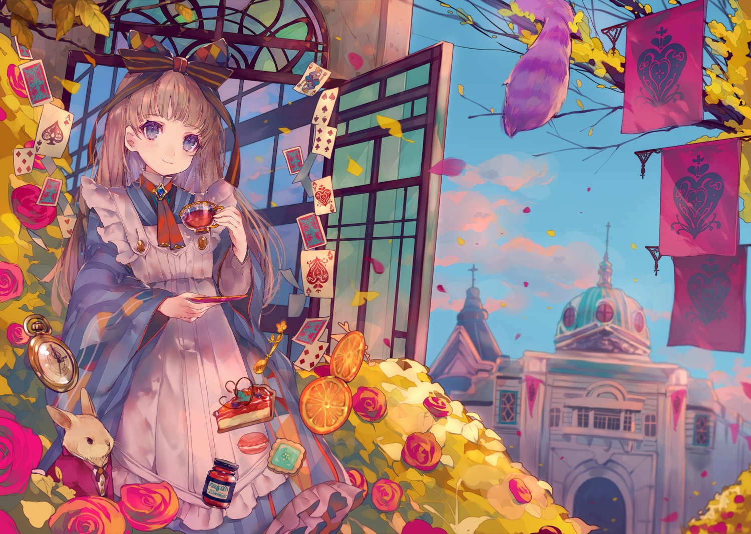 alice, alice_in_wonderland, cha_goma, dress, landscape