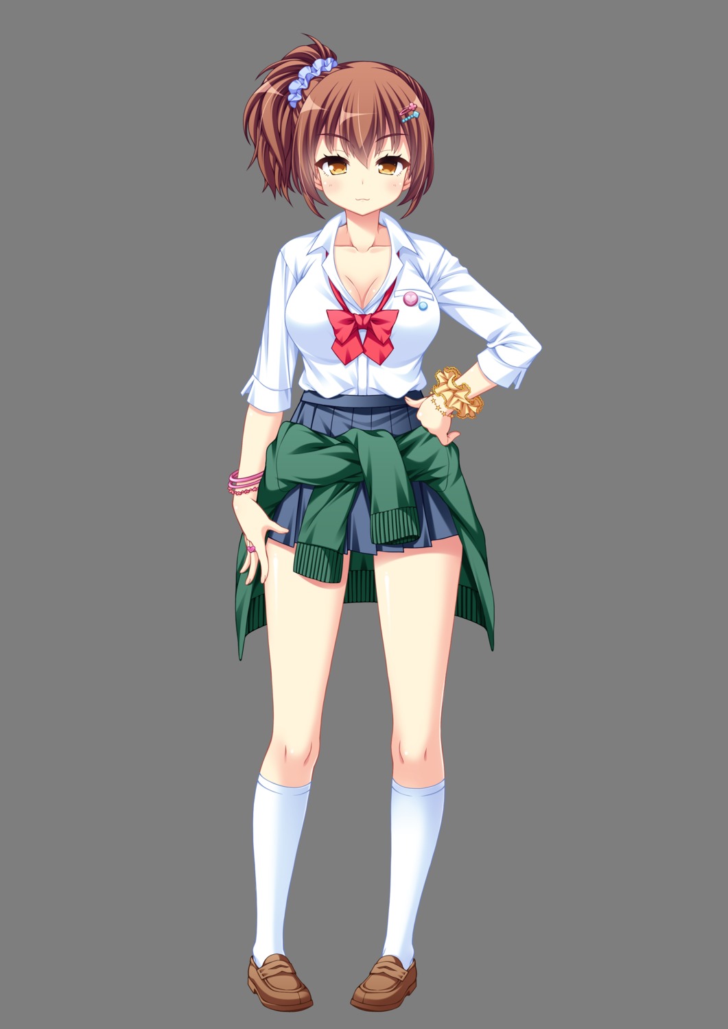 cleavage, nebu_gal_~jk_gal_wo_neburi_tsukushite_kareshi_bare_"oji-san_igai_mou_iranee_kara"~, sakuradog, sasahiro, seifuku, sweater, transparent_png