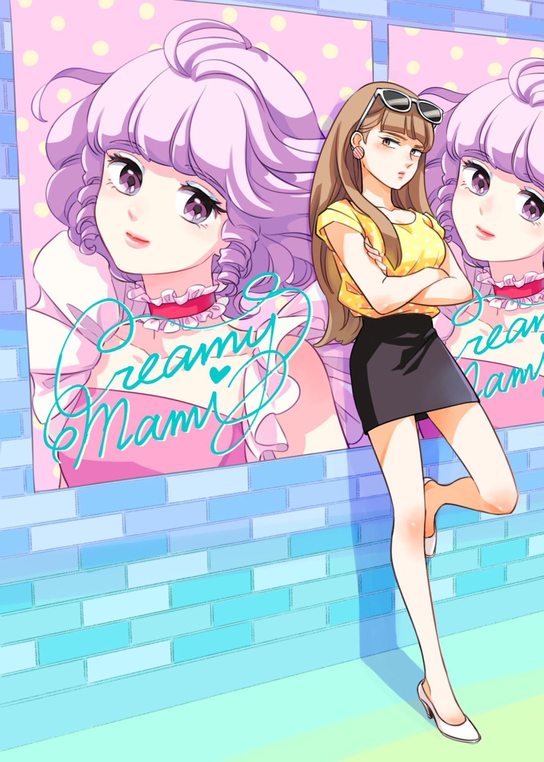 ayase_megumi, breast_hold, creamy_mami, heels, mahou_no_tenshi_creamy_mami, megane, mitsuki_emi