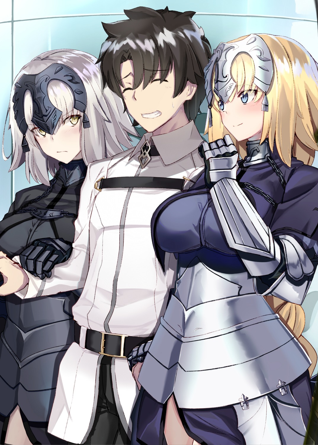 armor, fate/grand_order, fujimaru_ritsuka_(male), jeanne_d'arc, jeanne_d'arc_alter_(fate), ninoude_(ninoude44)