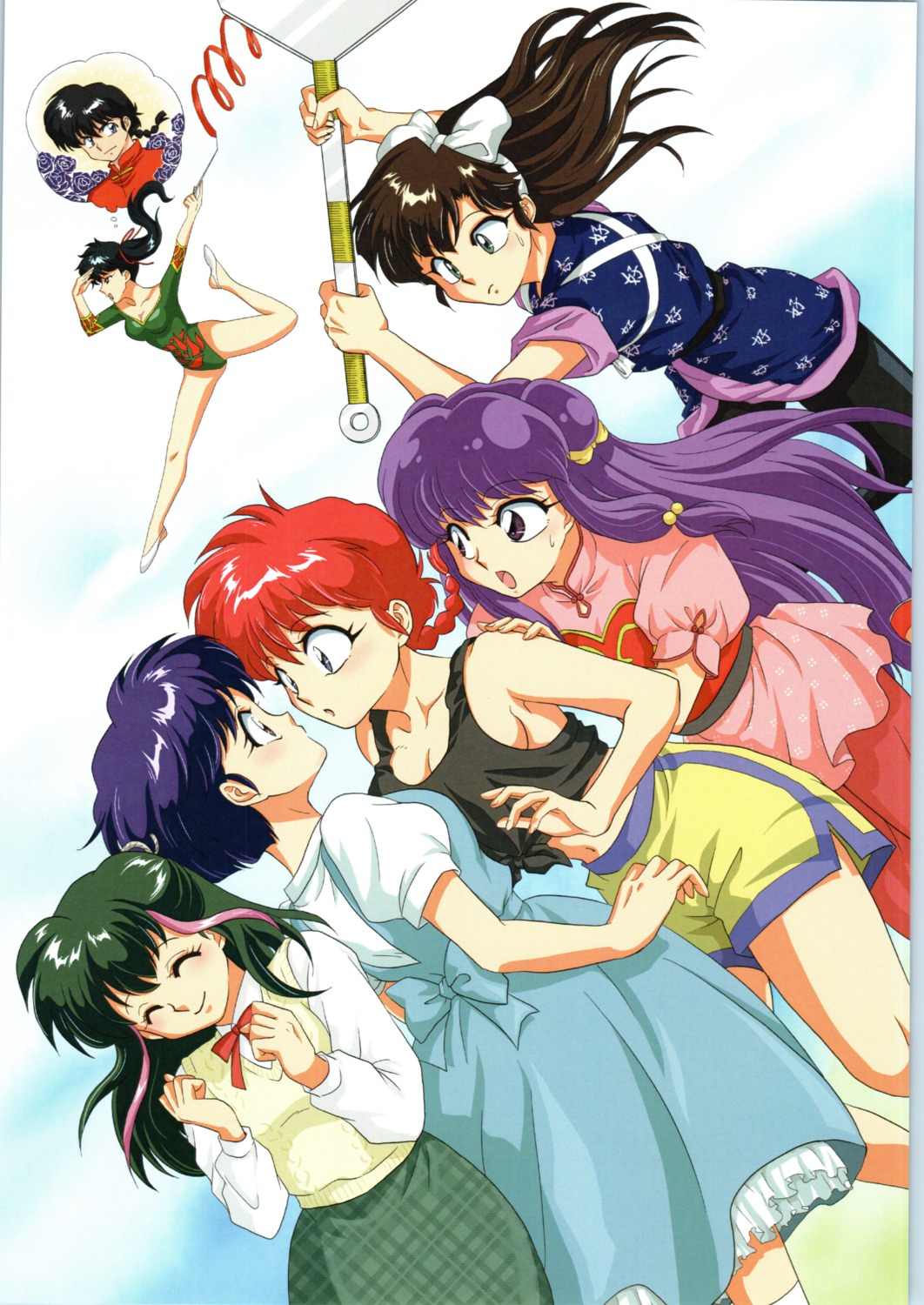 asian_clothes, cleavage, dress, genderswap, kunou_kodachi, kuonji_ukyou, leotard, ranma_½