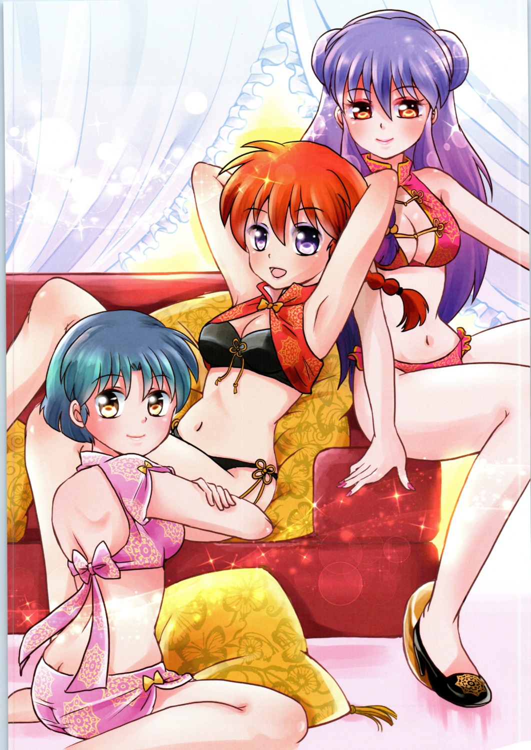 ass, bikini, cleavage, genderswap, heels, ranma_½, saotome_ranma, shampoo
