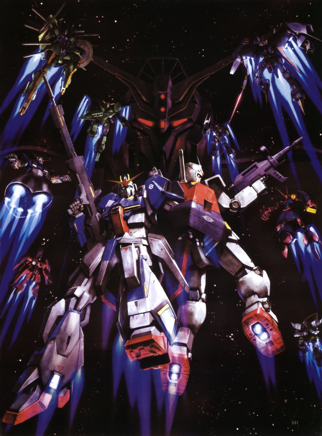 gelgoog, gundam, mecha, mobile_suit_gundam, morishita_naochika, psyco_gundam_mark_ii, rx-78-2_gundam, zeong
