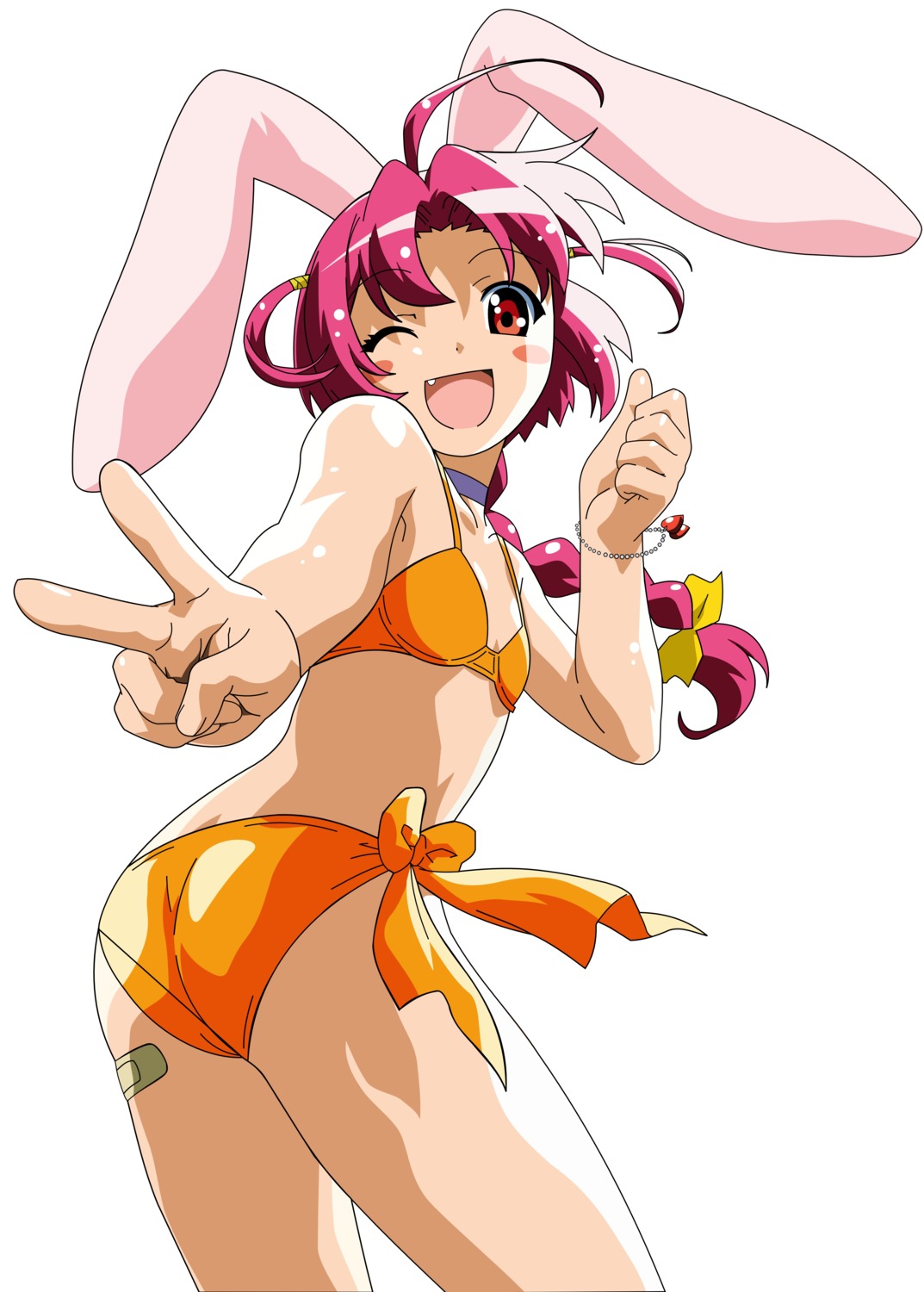 animal_ears, ass, bandaid, bikini, bunny_ears, itou_katsunobu, nakahara_komugi, nurse_witch_komugi