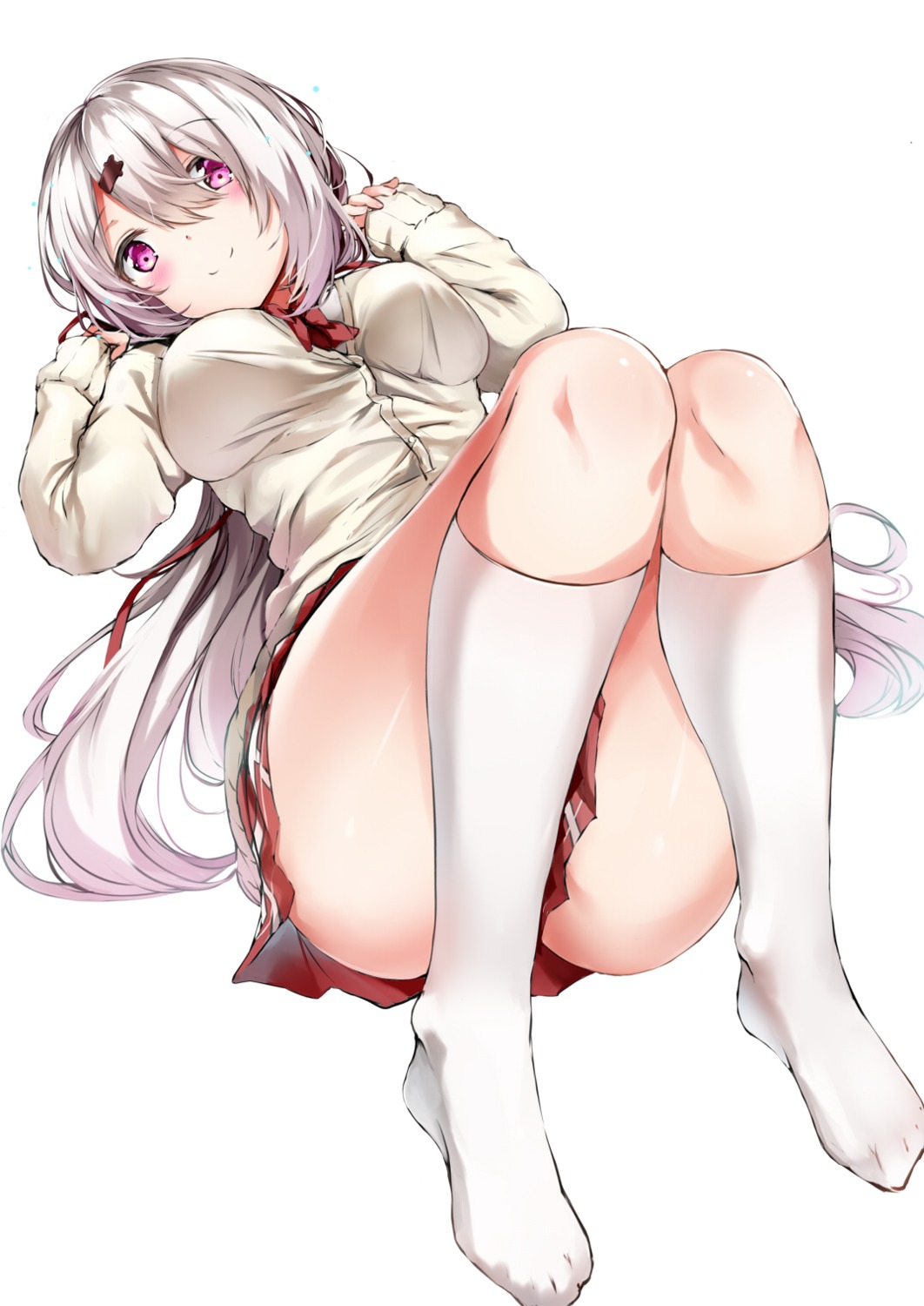 feet, nijisanji, nijisanji_gamers, seifuku, shiina_yuika, sweater, yukisiro_arte