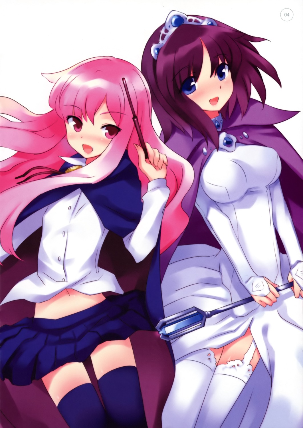 henrietta_de_tristain, louise_francoise_le_blanc_de_la_valliere, stockings, thighhighs, usatsuka_eiji, zero_no_tsukaima